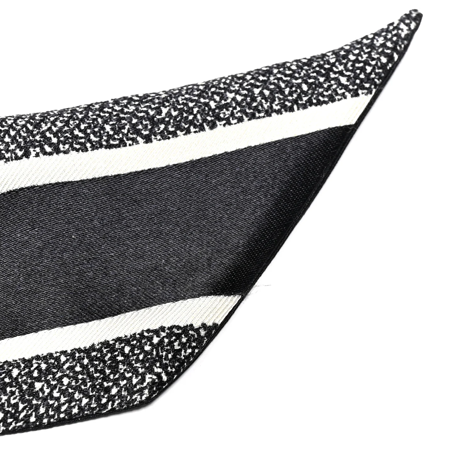 Silk Houndstooth Mitzah Scarf Black White - Image 5