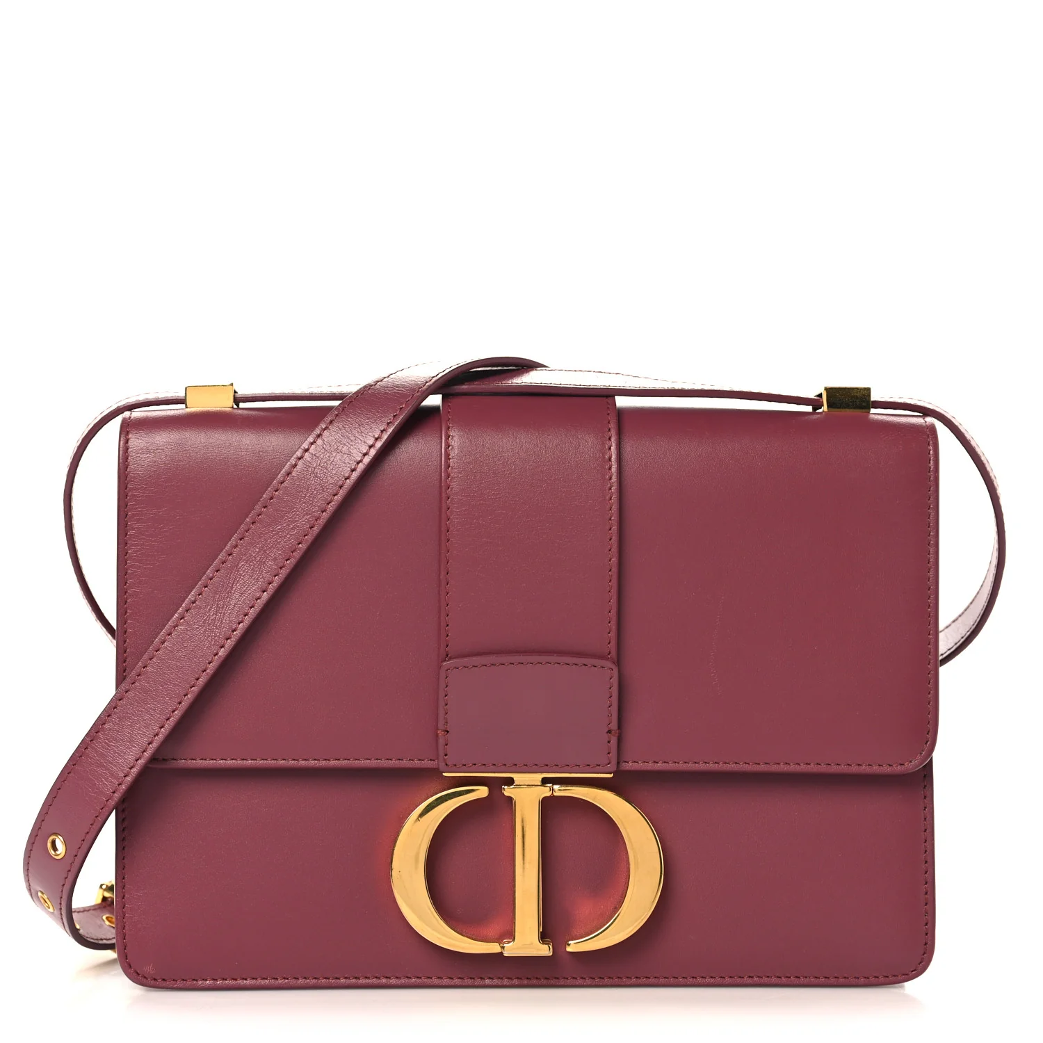 Smooth Calfskin 30 Montaigne Flap Bag Burgundy