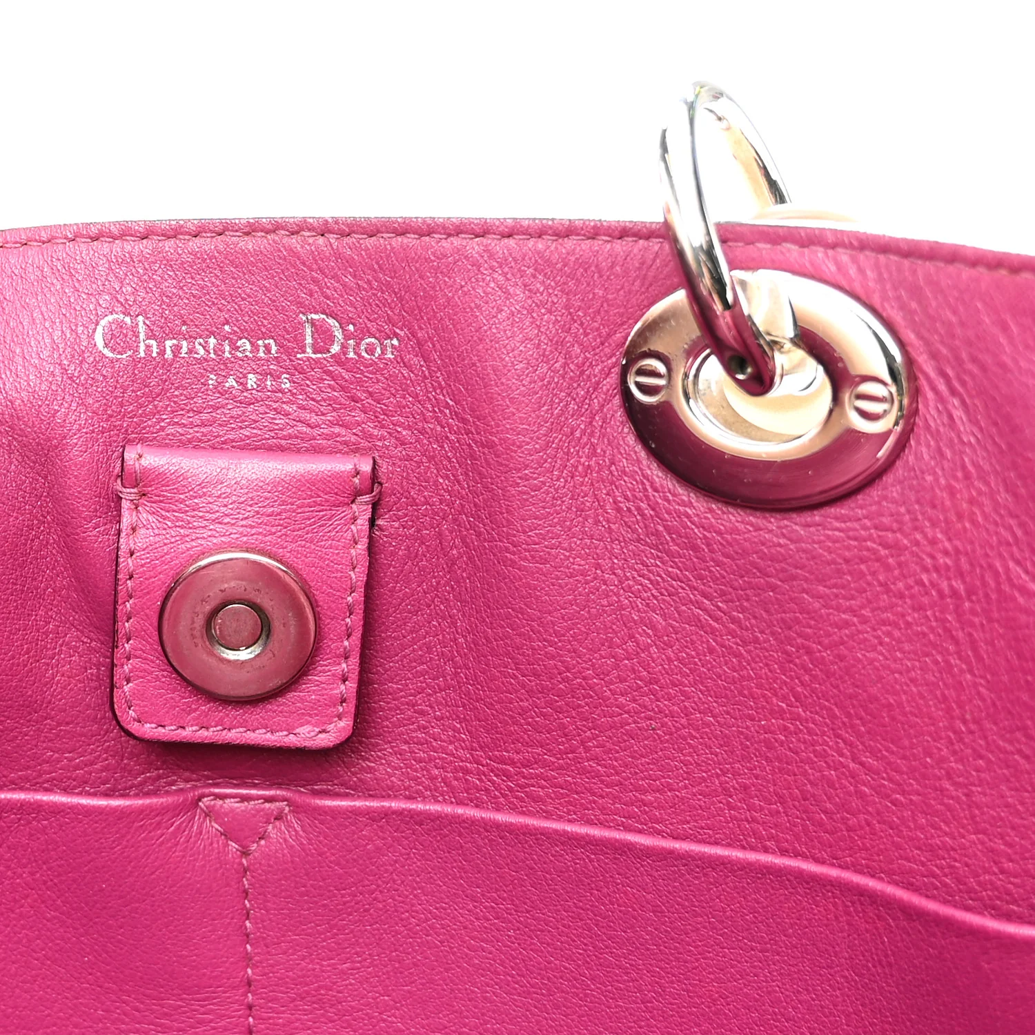 Smooth Calfskin Large Diorissimo Tote Beige Fuchsia - Image 6