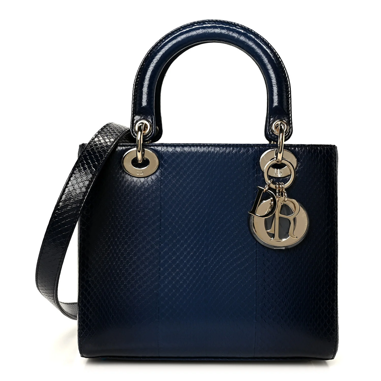 Snakeskin Medium Lady Dior Blue