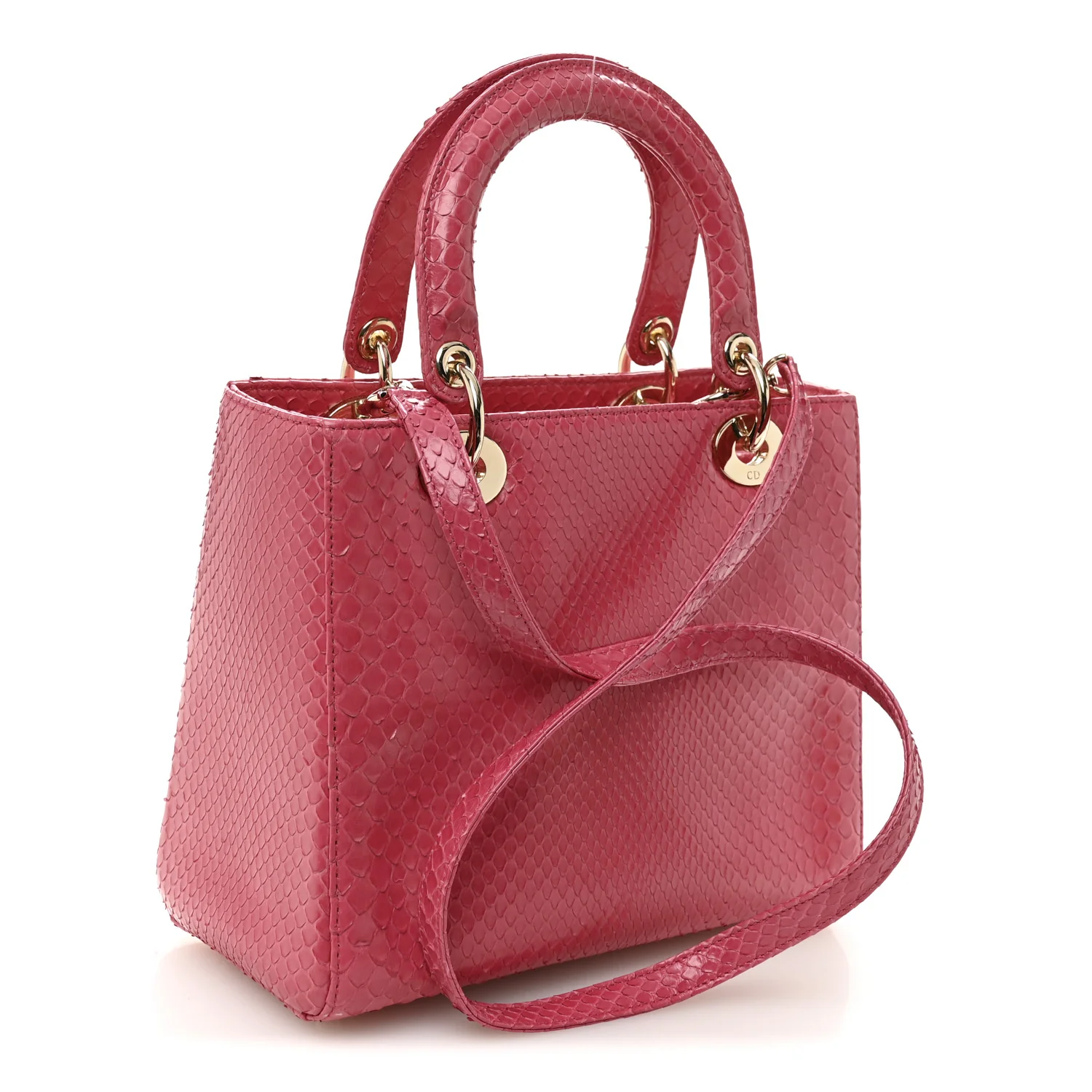 Snakeskin Medium Lady Dior Pink - Image 3