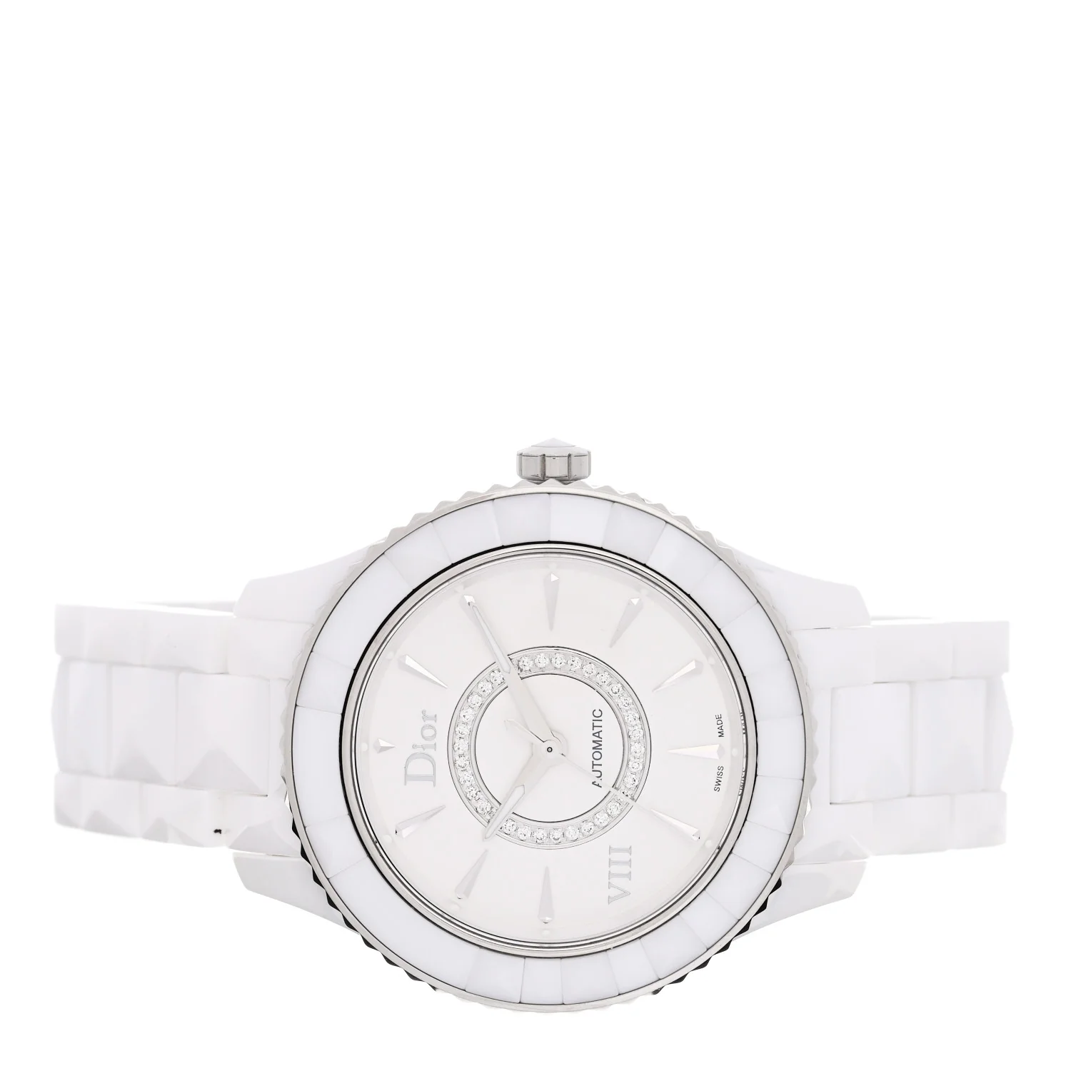 Stainless Steel Ceramic Diamond 38mm Dior VIII Automatic Watch White - Image 2