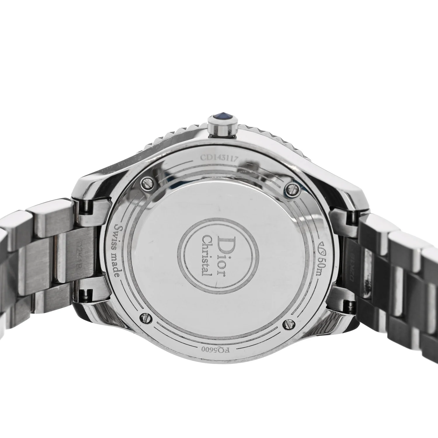 Stainless Steel Diamond Blue Mother of Pearl 33mm Christal Quartz Watch - Image 4