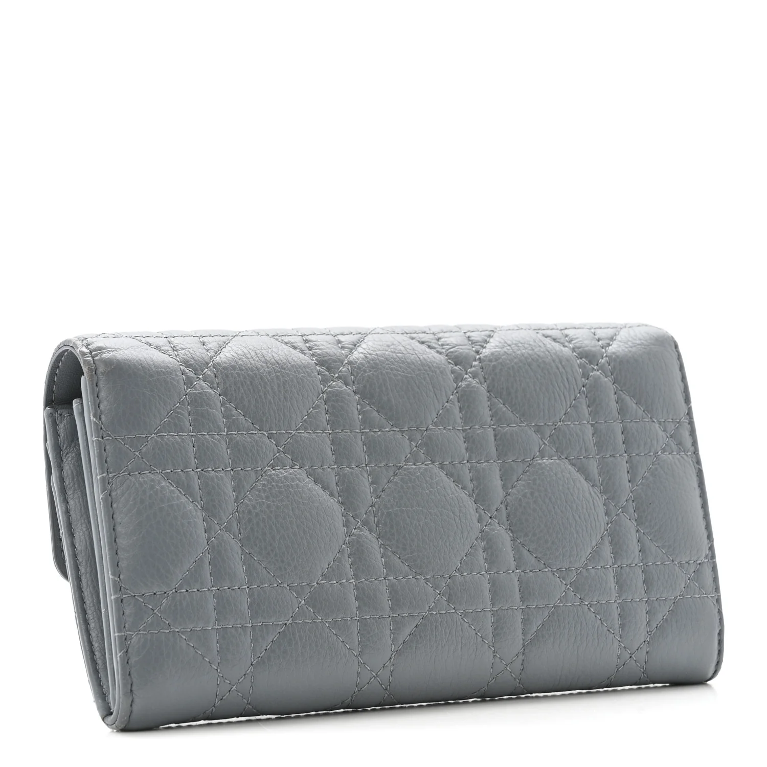 Supple Calfskin Cannage Caro Orchid Long Wallet Cloud Blue - Image 3