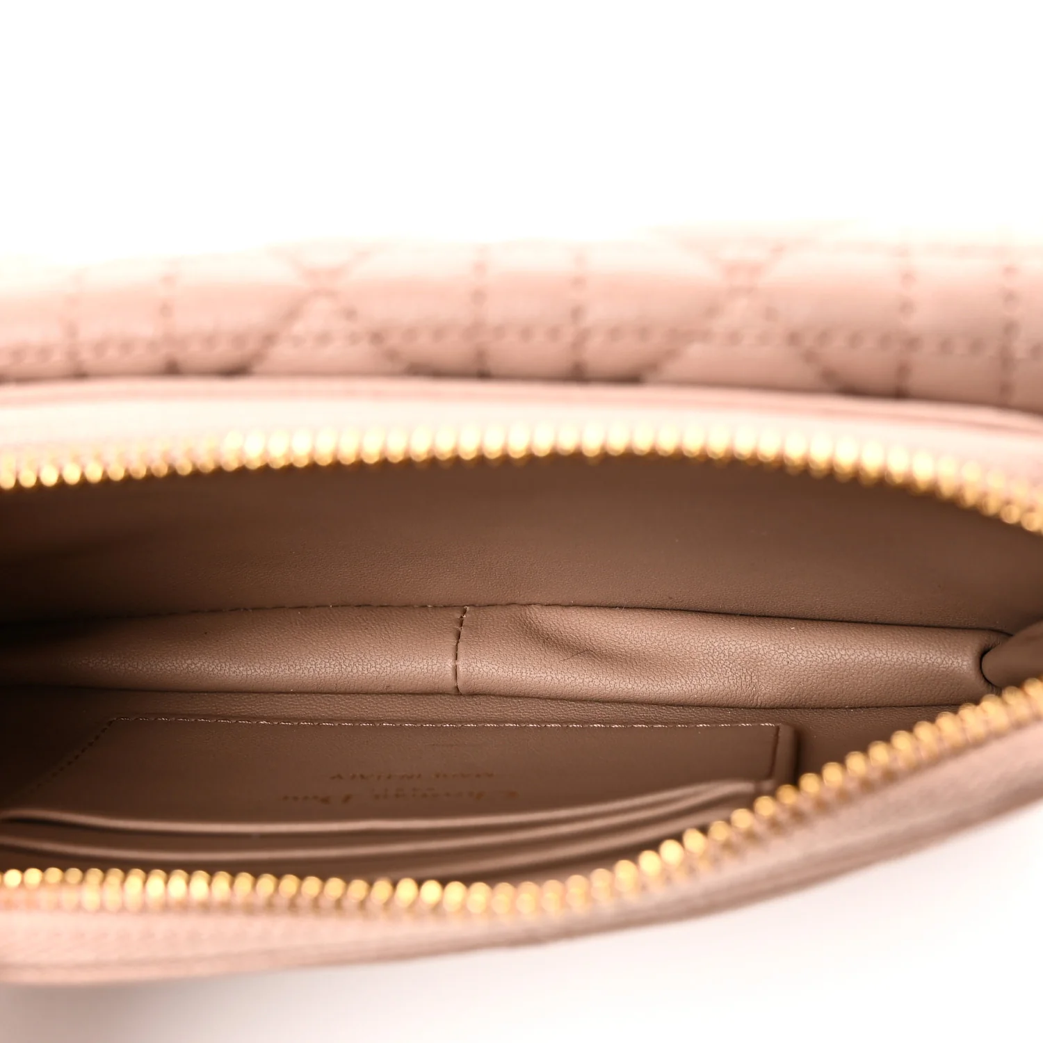 Supple Calfskin Cannage Caro Pouch with Chain Rose Des Vents - Image 5