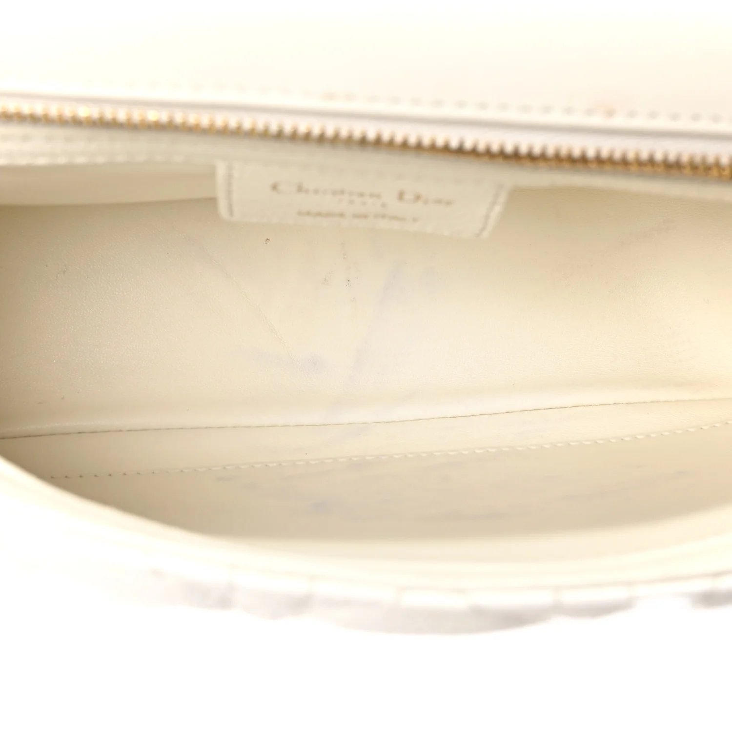 Supple Calfskin Cannage Medium Caro Bag Ivory - Image 5