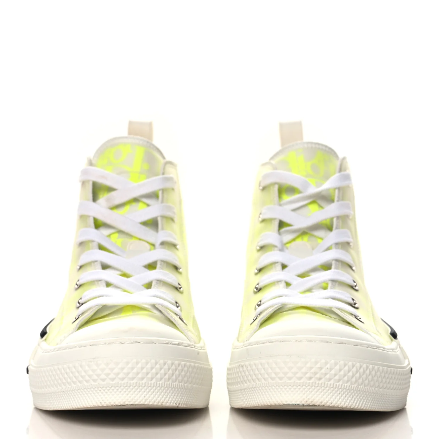 Technical Canvas Oblique Mens B23 High Top Sneakers 35 Yellow - Image 3