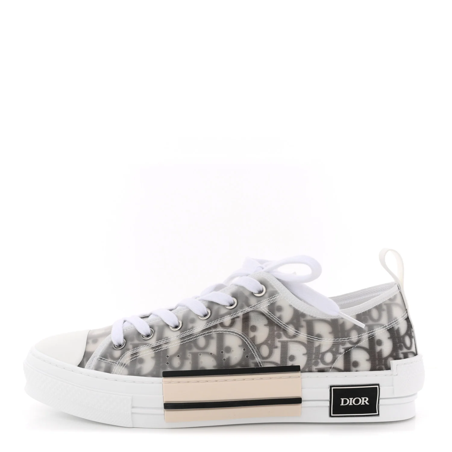 Technical Canvas Oblique Mens B23 Low Top Sneaker 43 White Black