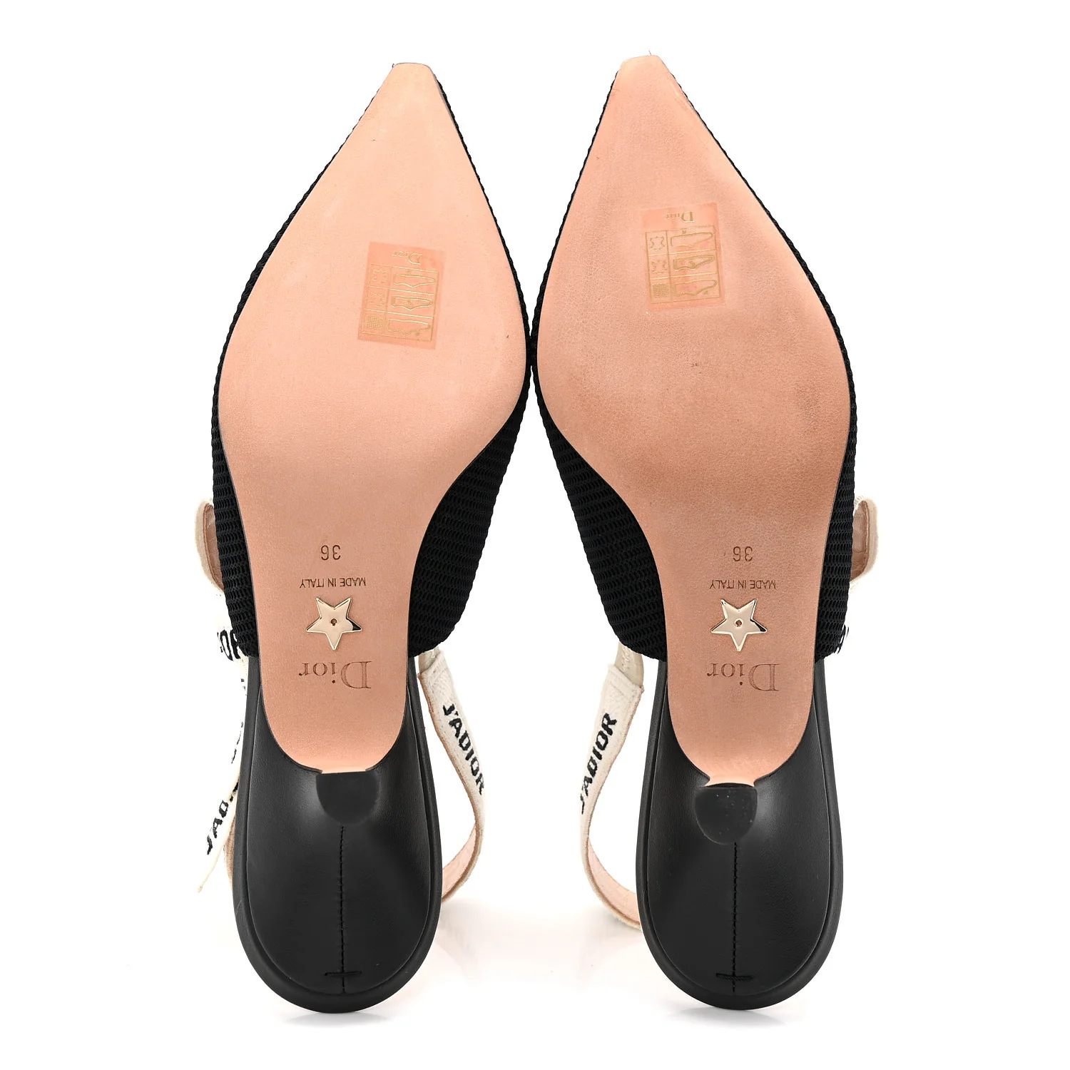 Technical Canvas Ribbon J Adior Slingback 65mm Pumps 36 Black - Image 6