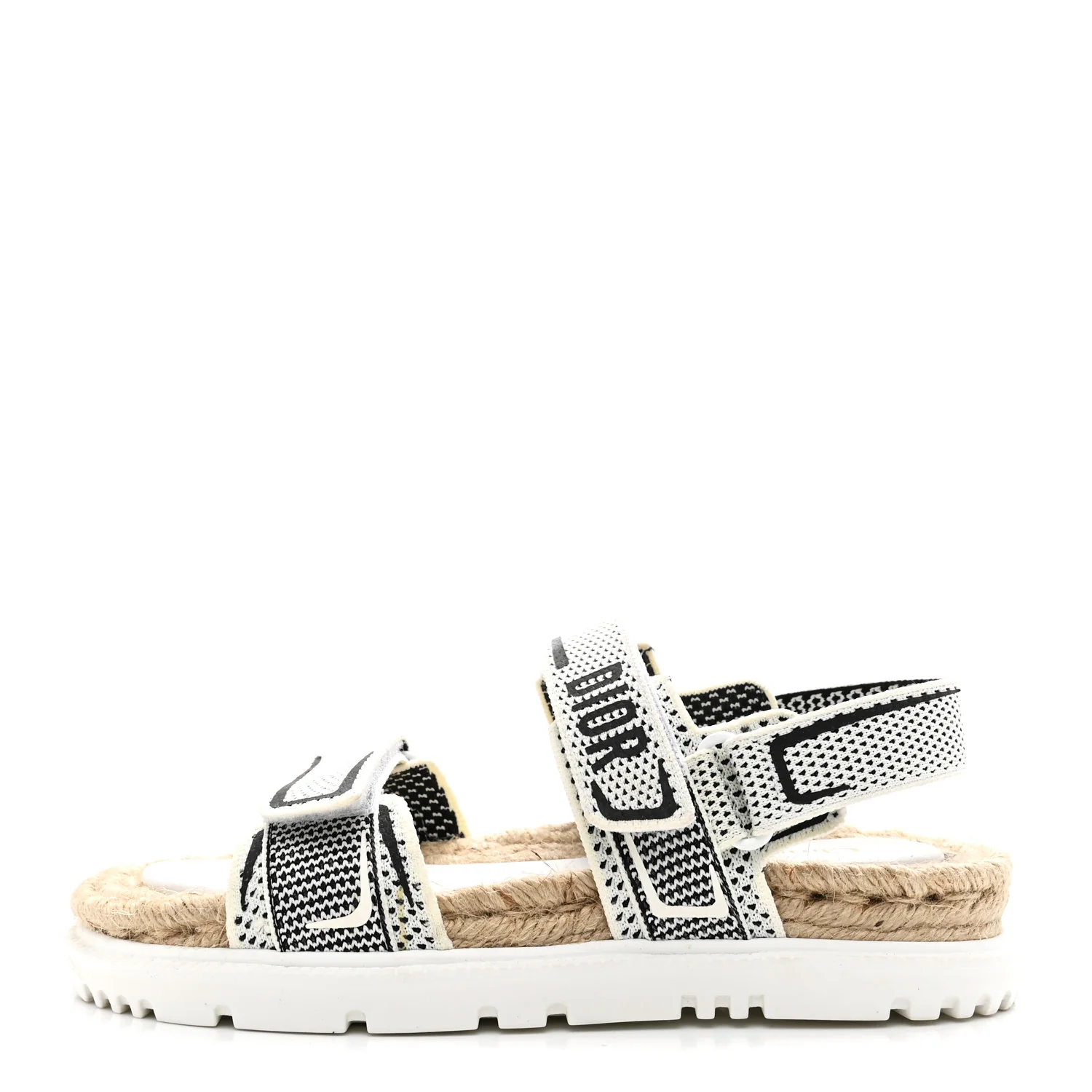 Technical Knit Jute Dioract 10mm Sandals 38.5 White Black