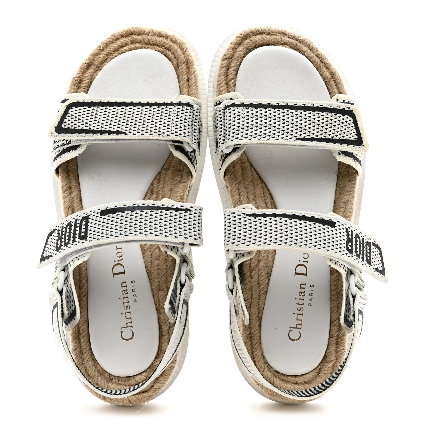Technical Knit Jute Dioract 10mm Sandals 38.5 White Black - Image 2