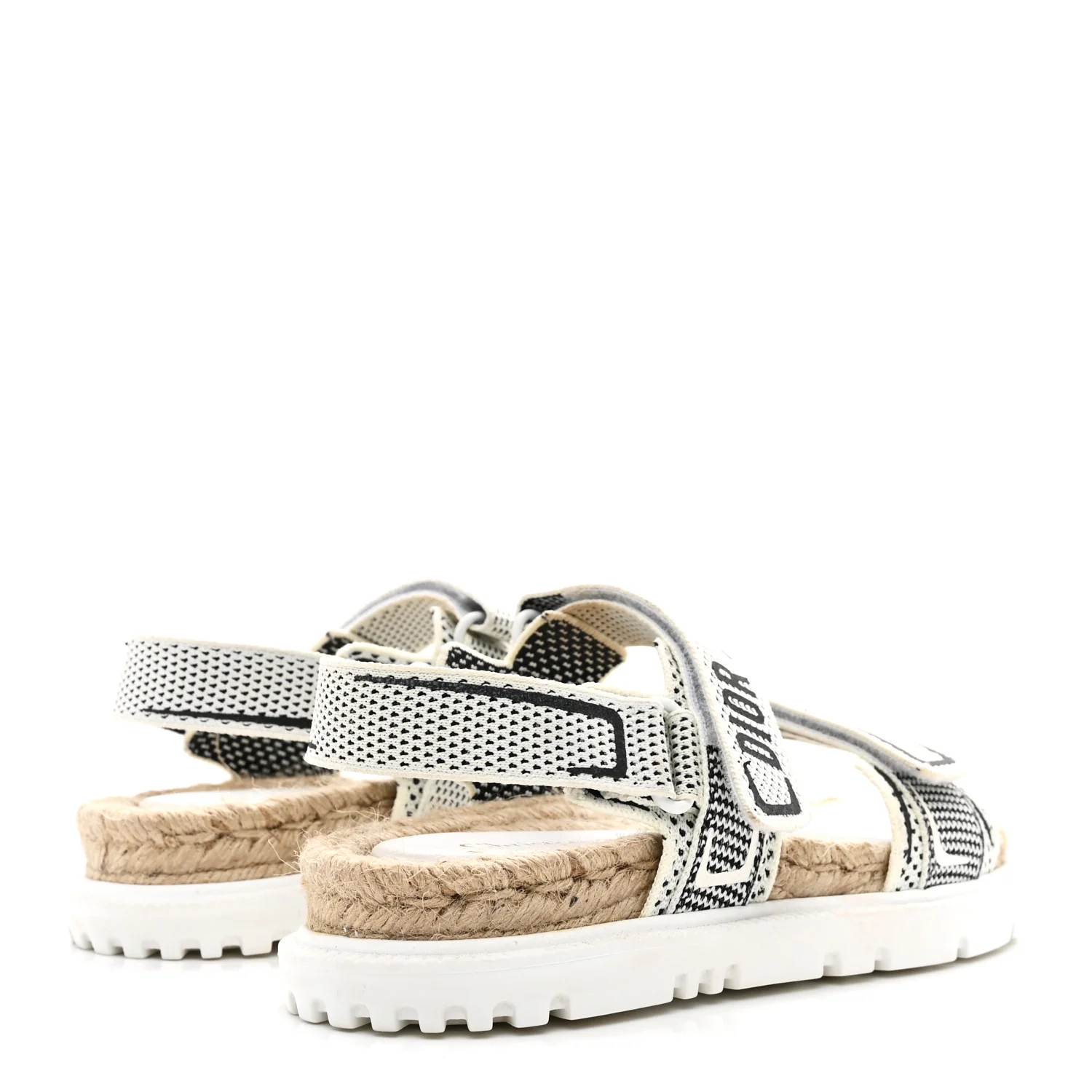 Technical Knit Jute Dioract 10mm Sandals 38.5 White Black - Image 5