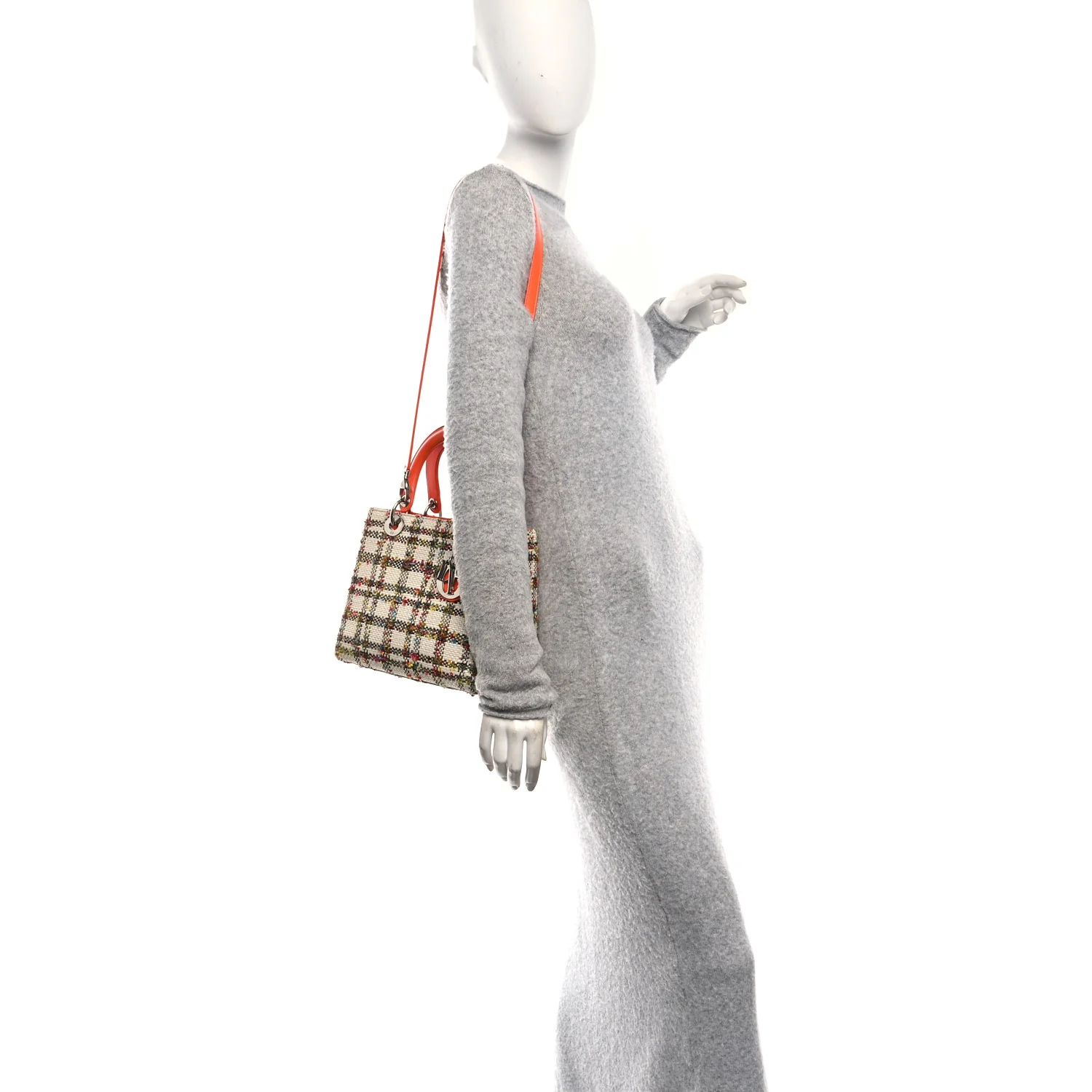 Tweed Medium Lady Dior  Orange Multicolor - Image 2