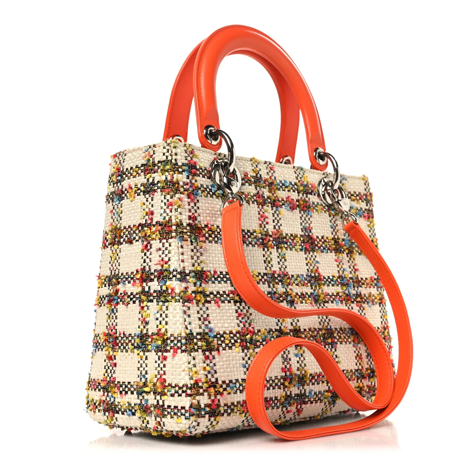 Tweed Medium Lady Dior  Orange Multicolor - Image 3