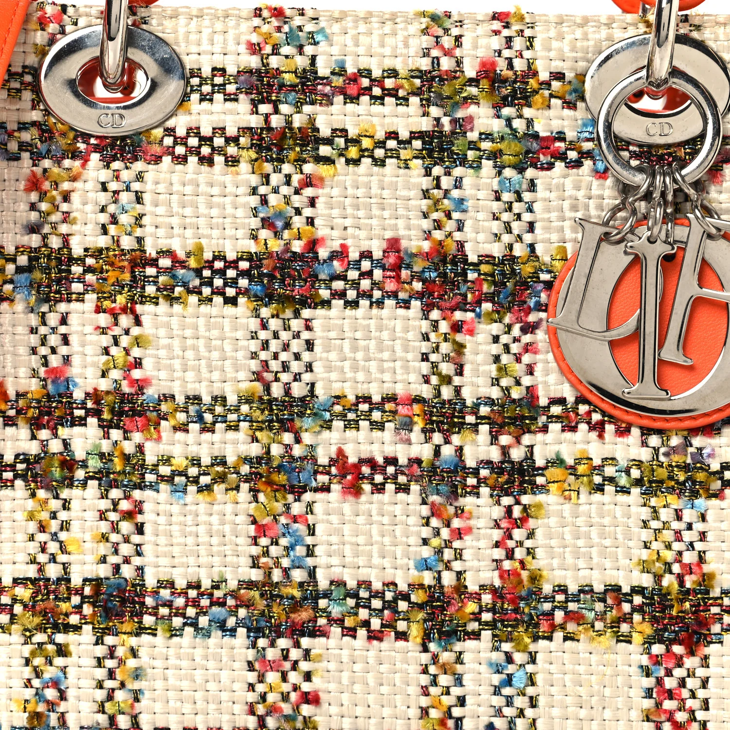Tweed Medium Lady Dior  Orange Multicolor - Image 8