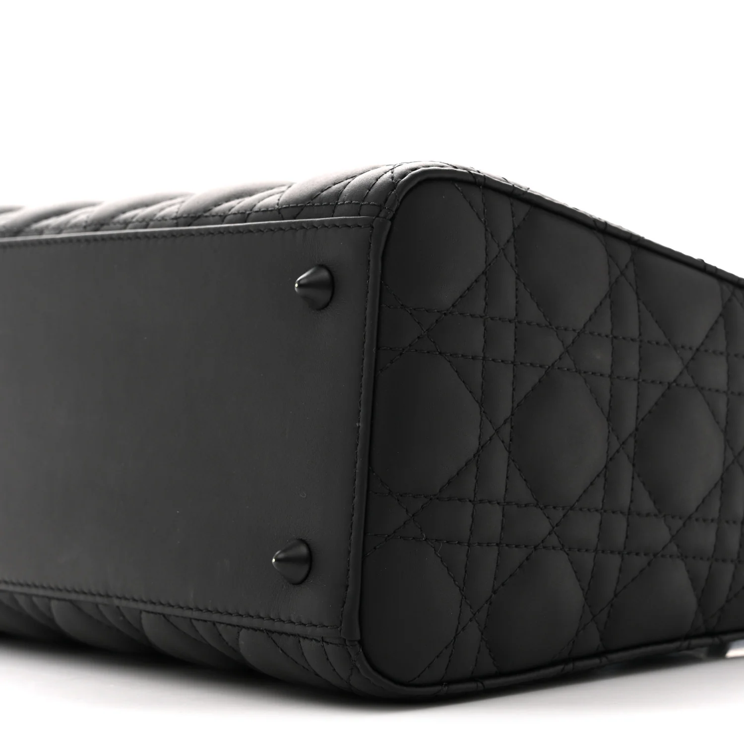 Ultra Matte Calfskin Cannage Medium Lady Dior Black - Image 10