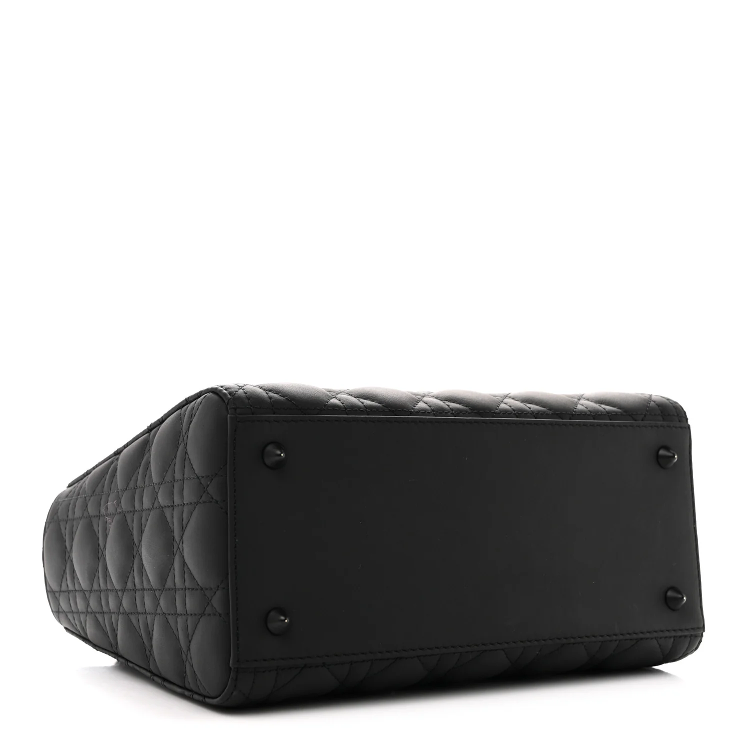 Ultra Matte Calfskin Cannage Medium Lady Dior Black - Image 4