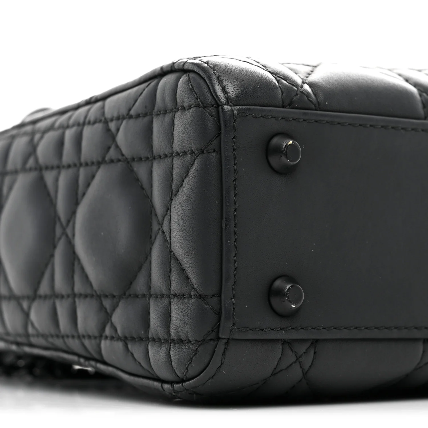 Ultra Matte Calfskin Cannage Mini Lady Dior Black - Image 9