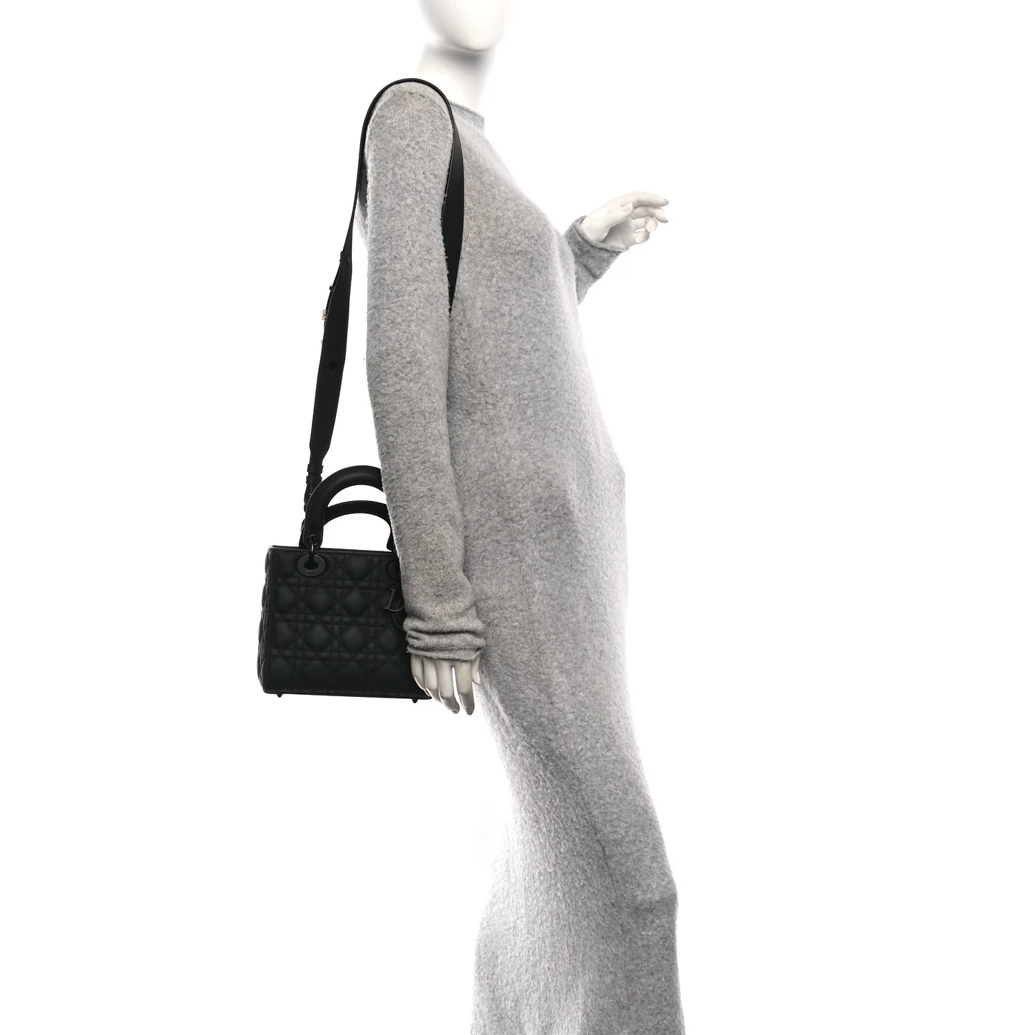Ultra Matte Calfskin Cannage Small My ABCDior Lady Dior Black - Image 2