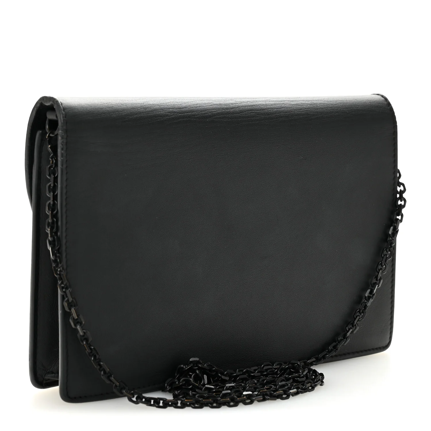 Ultra Matte Calfskin Saddle Chain Pouch Black - Image 3