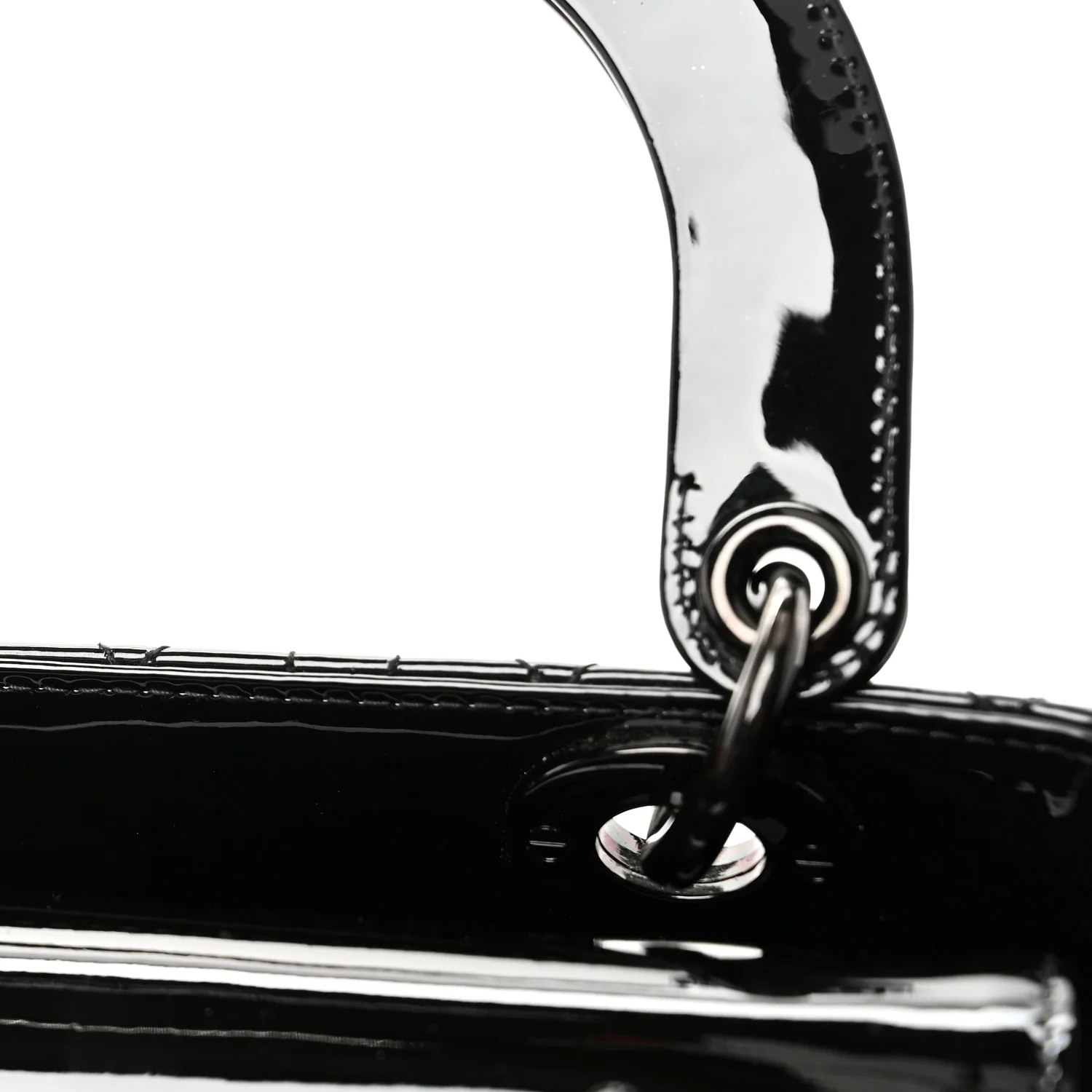 Ultraglossy Patent Cannage Small Lady Dior Black - Image 10