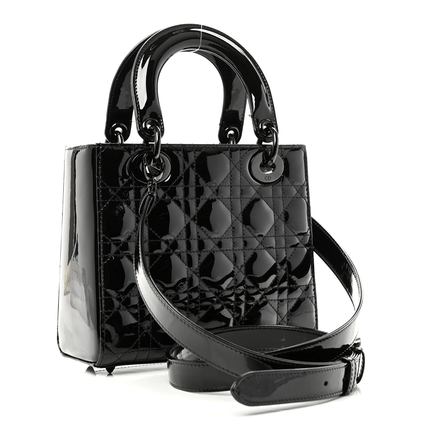 Ultraglossy Patent Cannage Small Lady Dior Black - Image 3