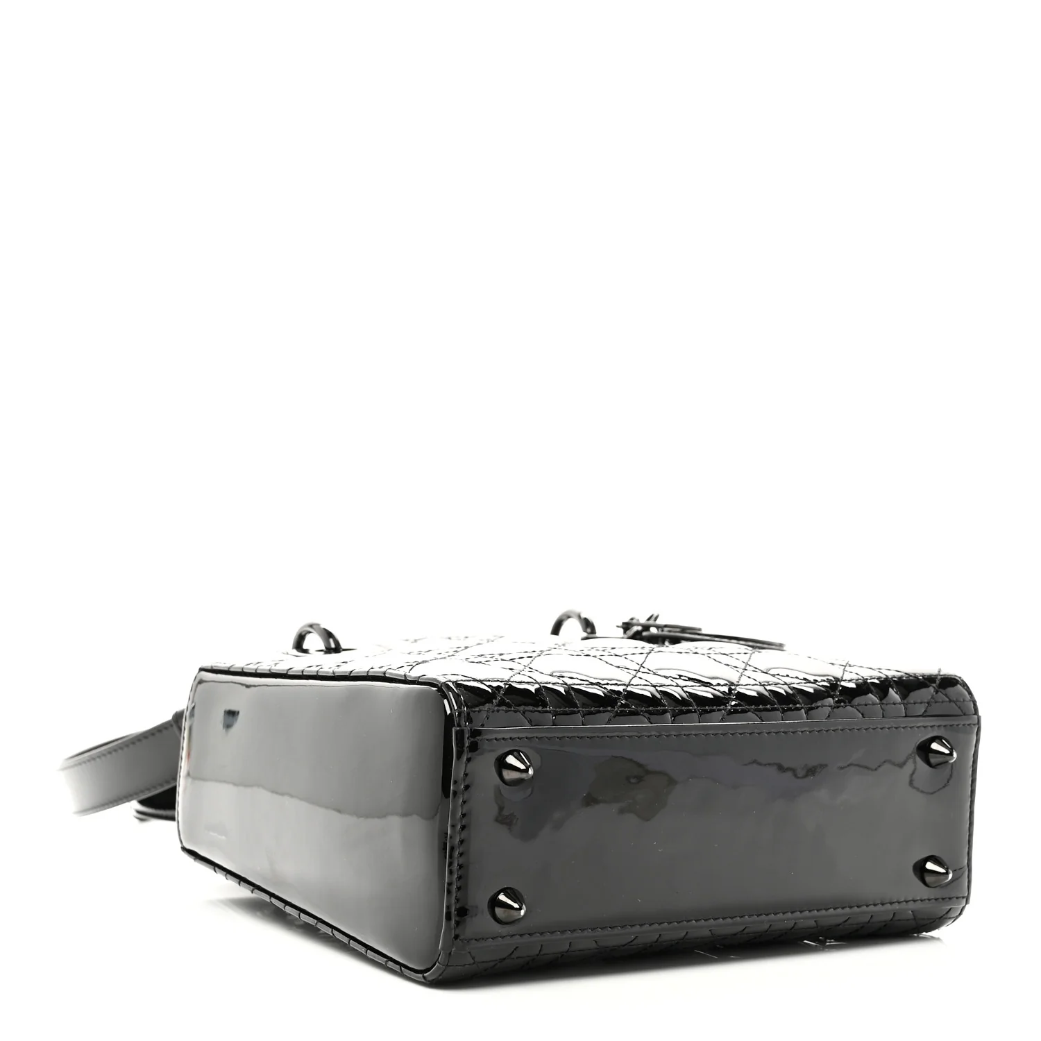 Ultraglossy Patent Cannage Small Lady Dior Black - Image 4
