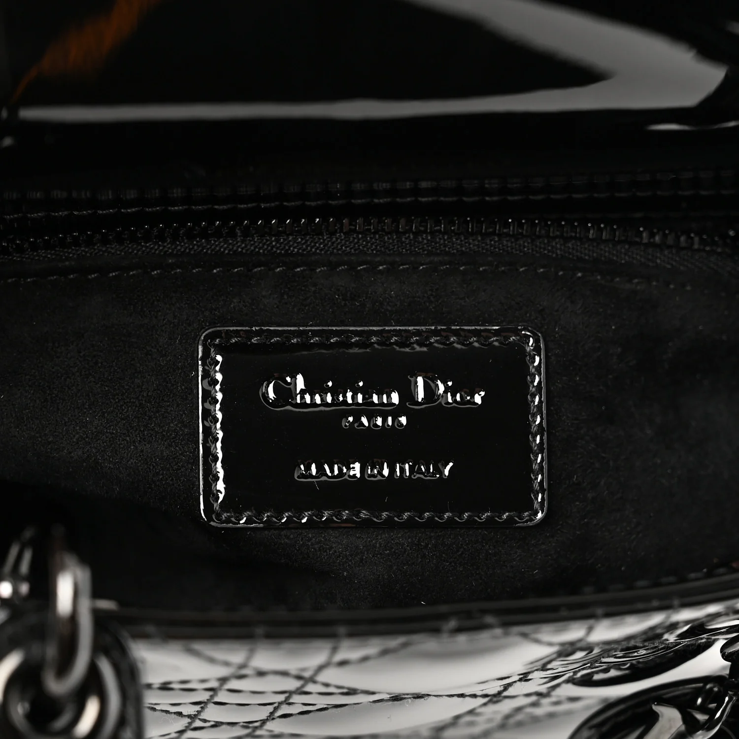 Ultraglossy Patent Cannage Small Lady Dior Black - Image 6
