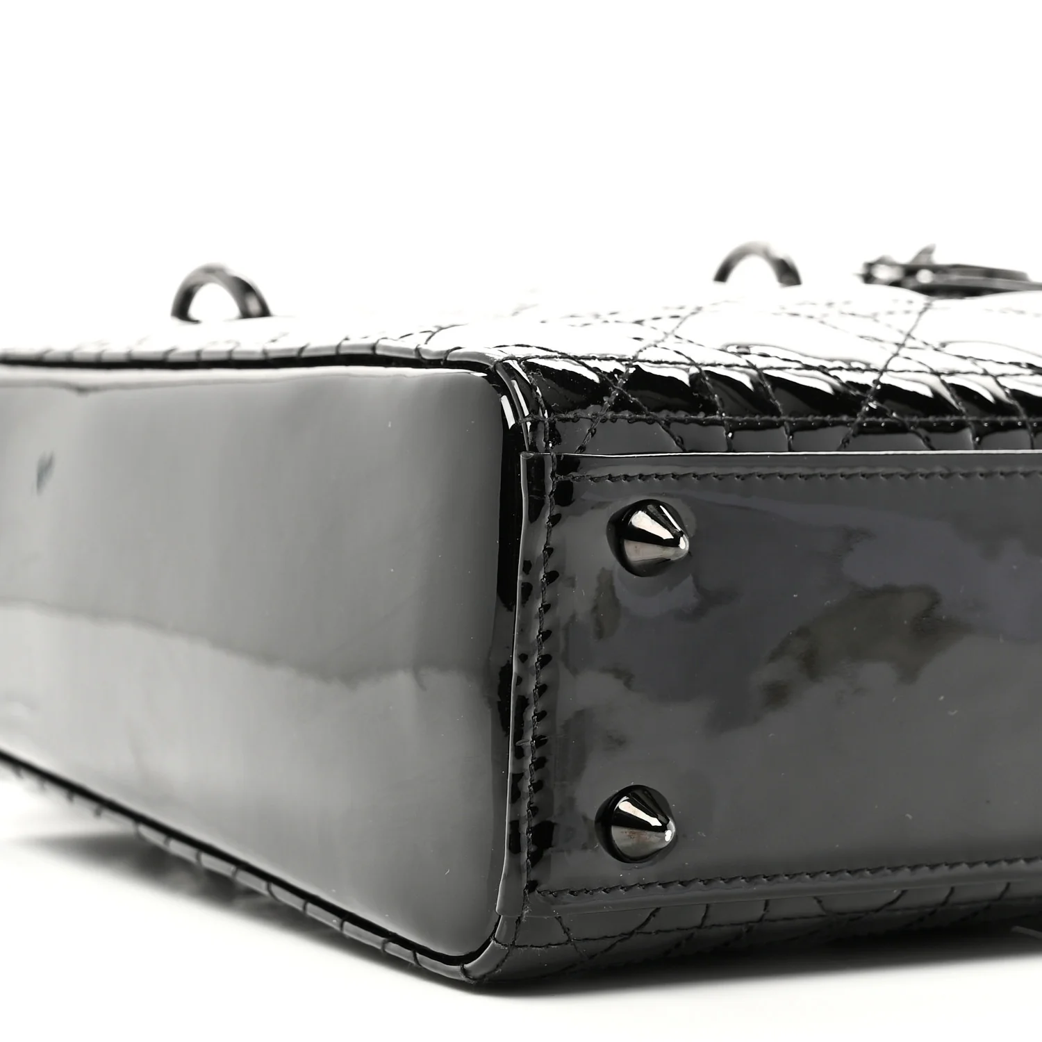 Ultraglossy Patent Cannage Small Lady Dior Black - Image 8