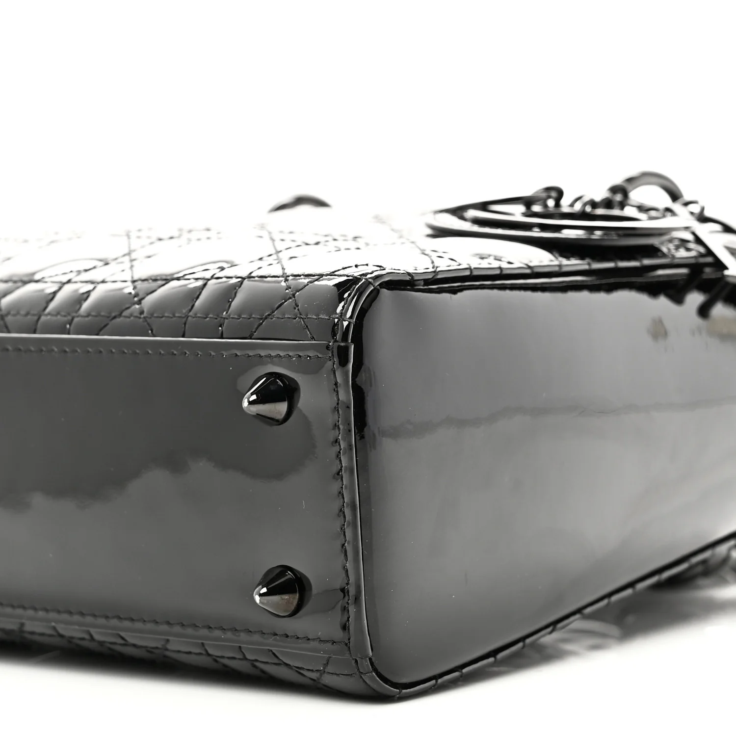 Ultraglossy Patent Cannage Small Lady Dior Black - Image 9