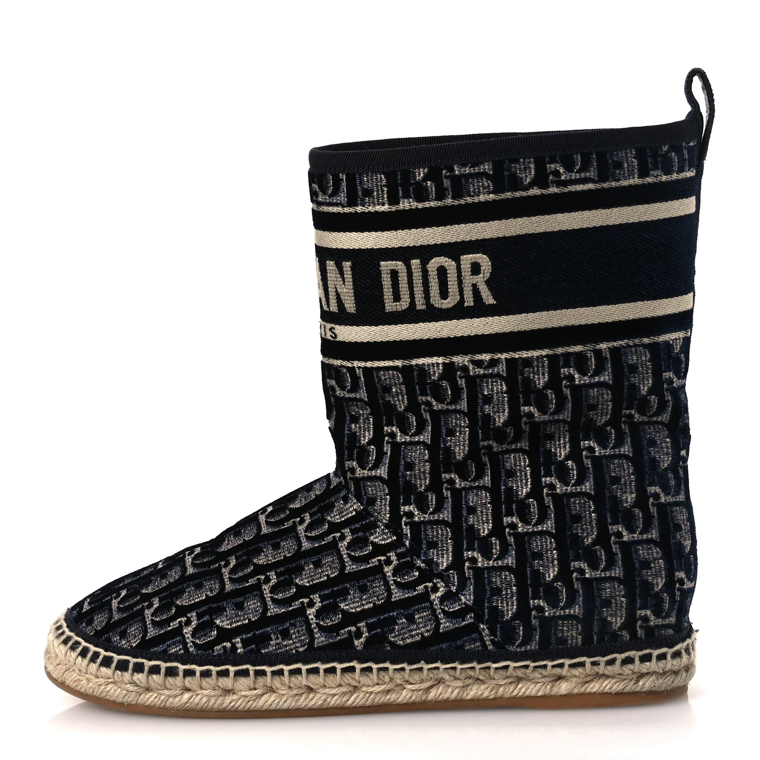 Velvet Oblique Granville Espadrille Boots 38.5 Deep Blue