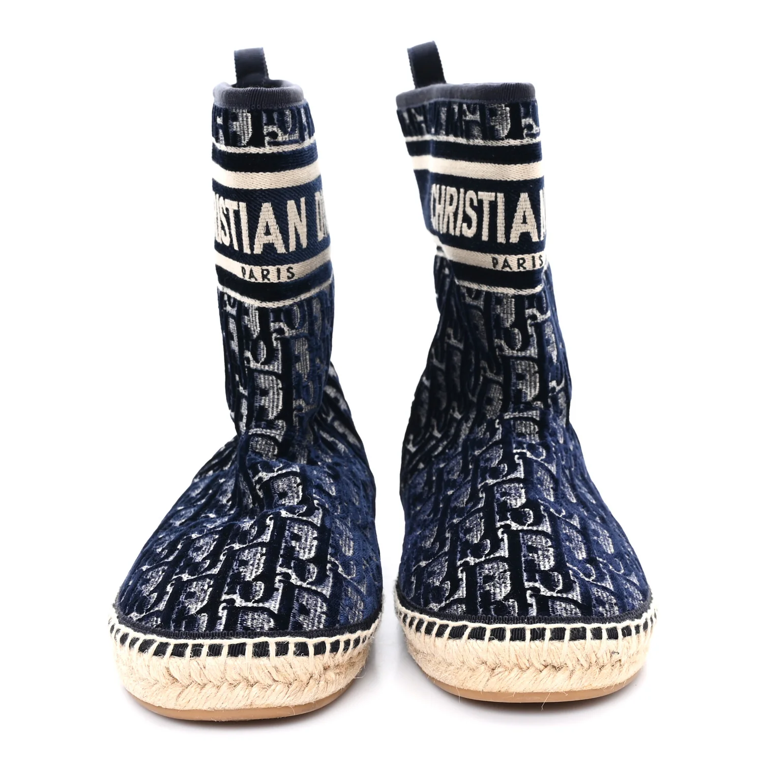 Velvet Oblique Granville Espadrille Boots 39.5 Deep Blue - Image 3