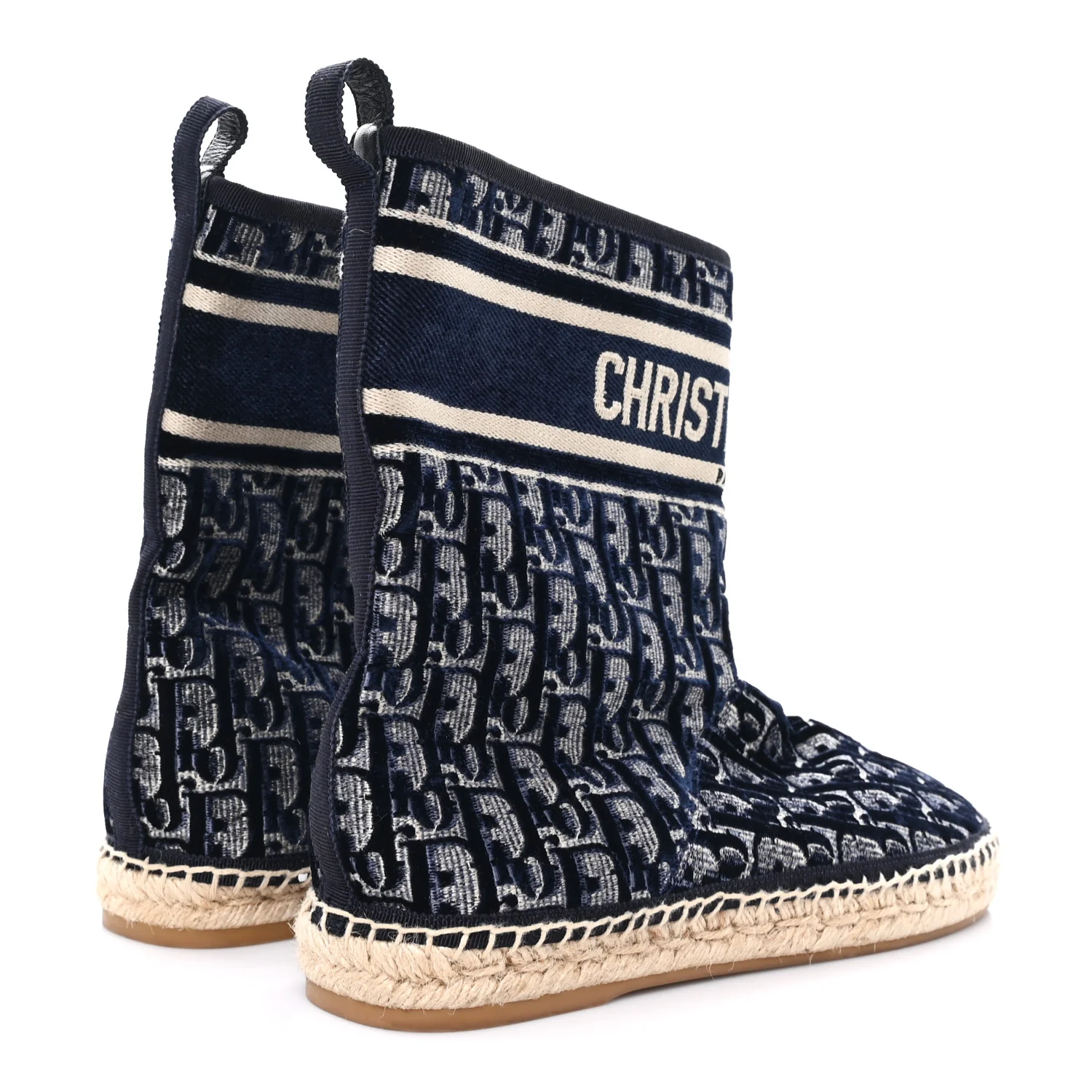 Velvet Oblique Granville Espadrille Boots 39.5 Deep Blue - Image 5