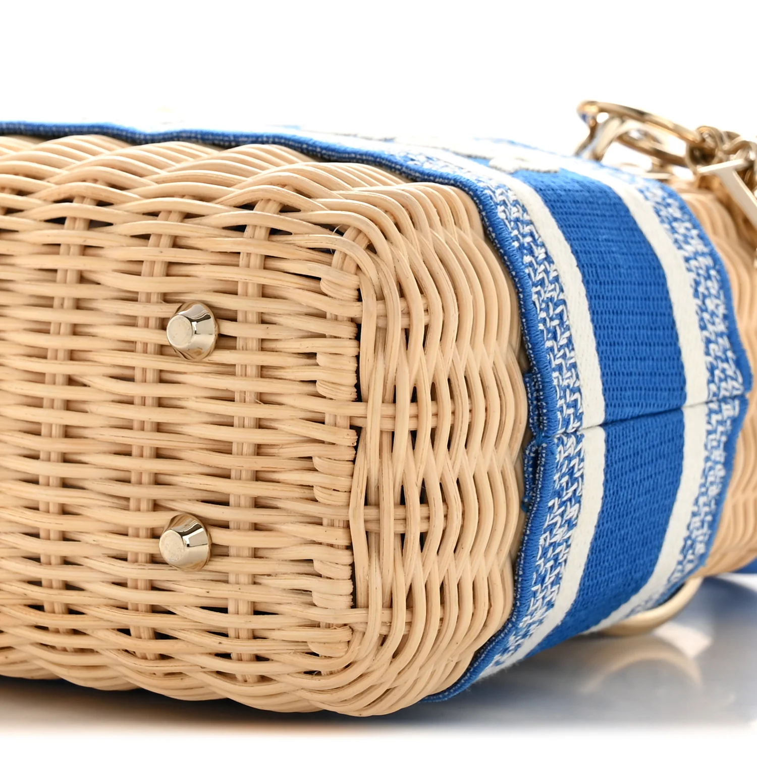 Wicker Oblique Mini Lady Dior Bag Florescent Blue - Image 10