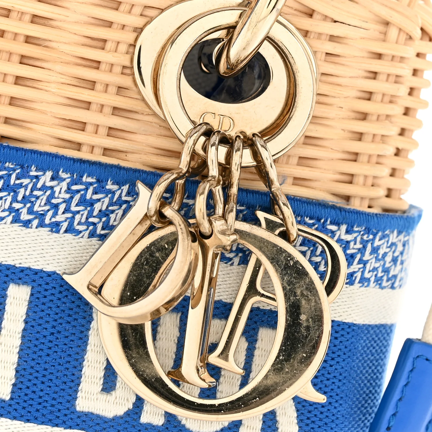 Wicker Oblique Mini Lady Dior Bag Florescent Blue - Image 11