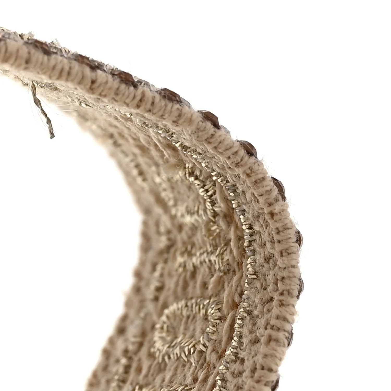 Woven Cotton Crystal Embroidered J'Adior Friendship Bracelet Gold - Image 5