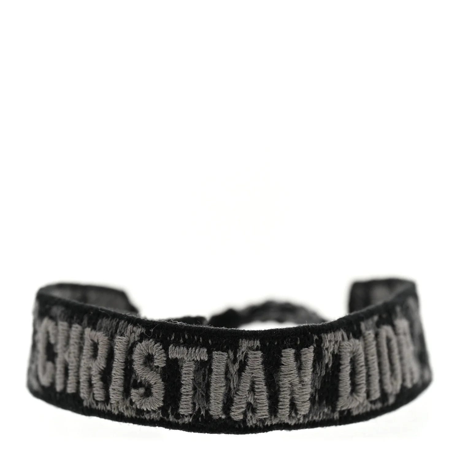 Woven Cotton J'Adior Leopard Friendship Bracelet Black Grey