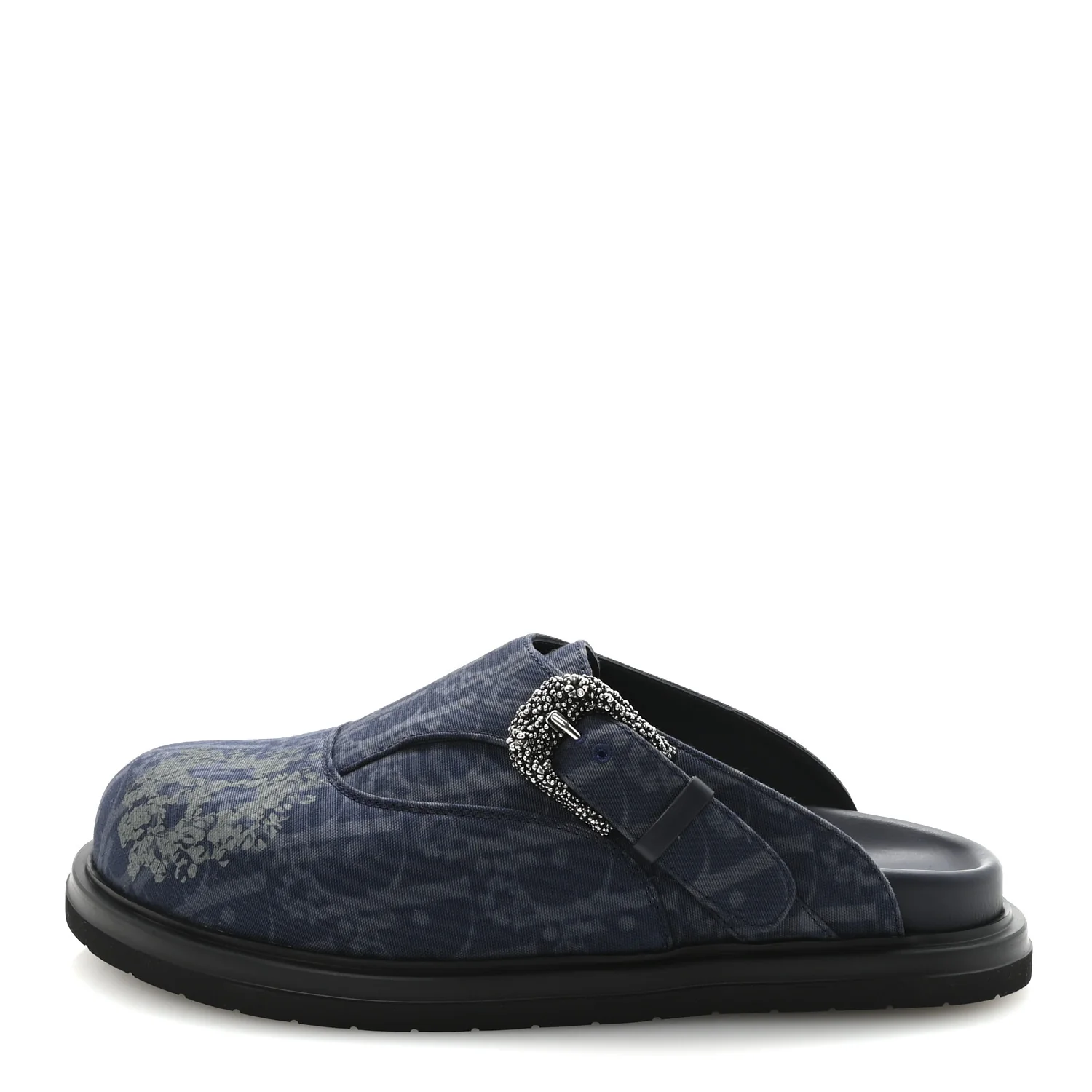 X DENIM TEARS Denim Calfskin Oblique Mens Mules 42 Blue