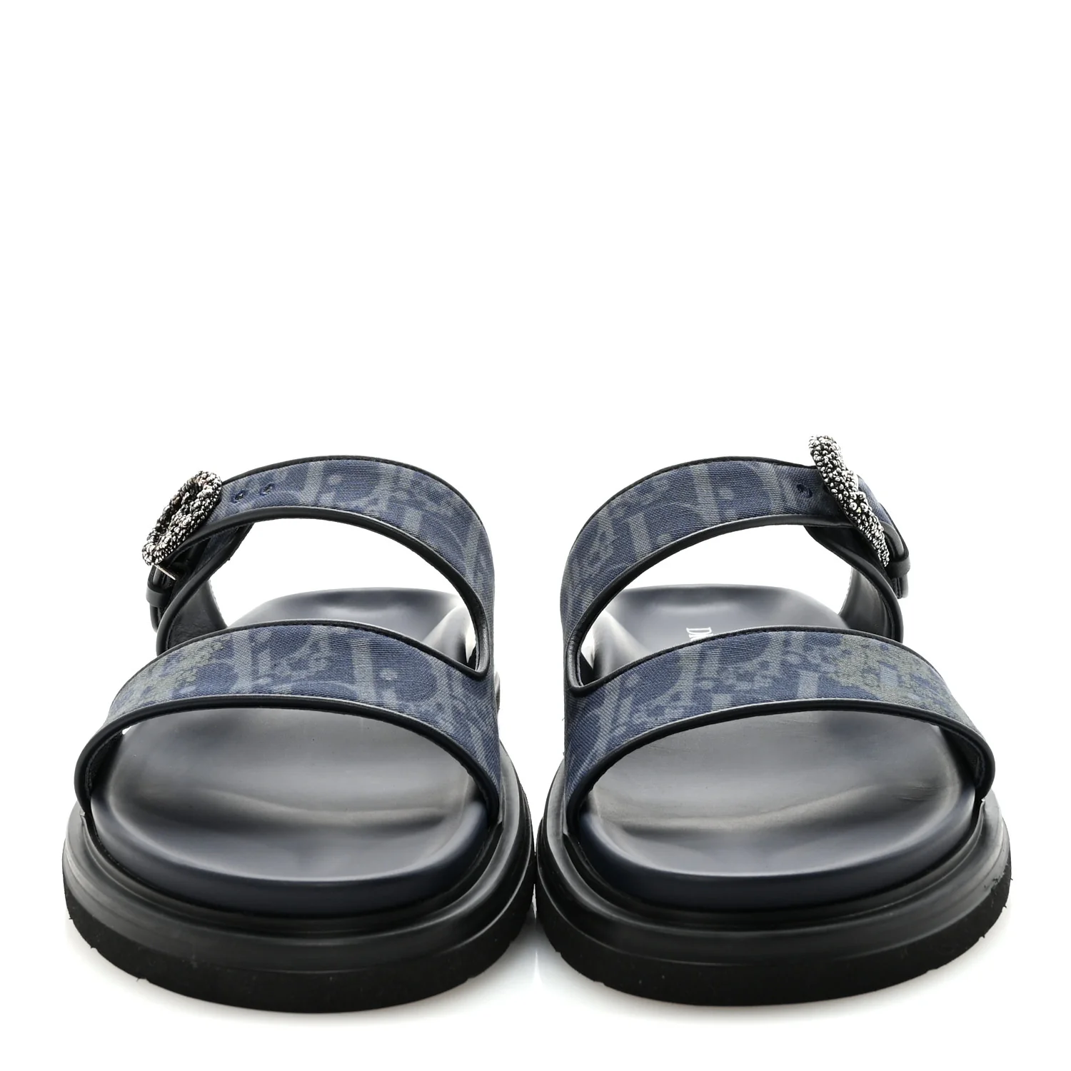 X DENIM TEARS Denim Calfskin Oblique Mens Sandals 44 Blue - Image 3