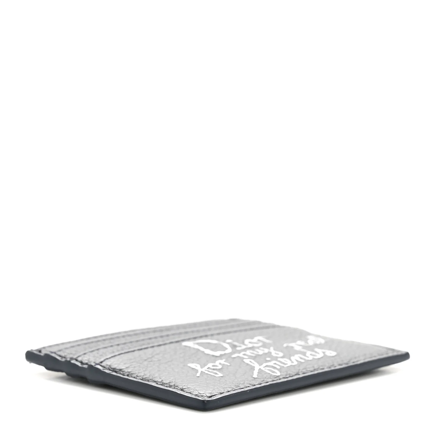X HYLTON NEL Grained Calfskin Logo Card Holder Navy - Image 4