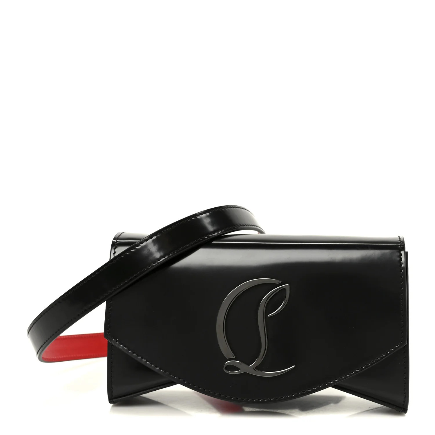 Abrasivato Calfskin Loubi54 Clutch Black Gun Metal