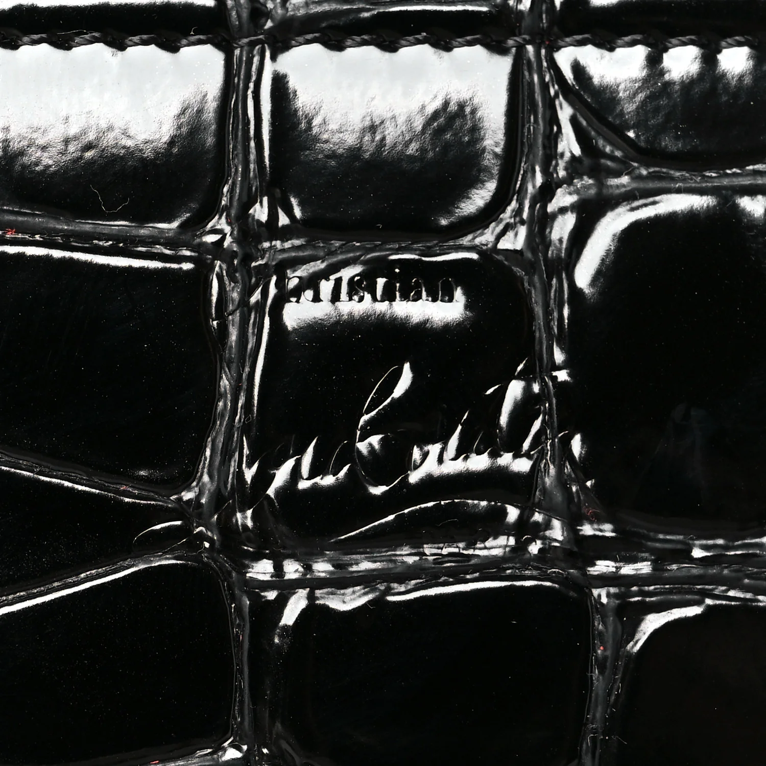 Calfskin Embossed Crocodile Loubi54 Explorafunk Crossbody Bag Black - Image 5
