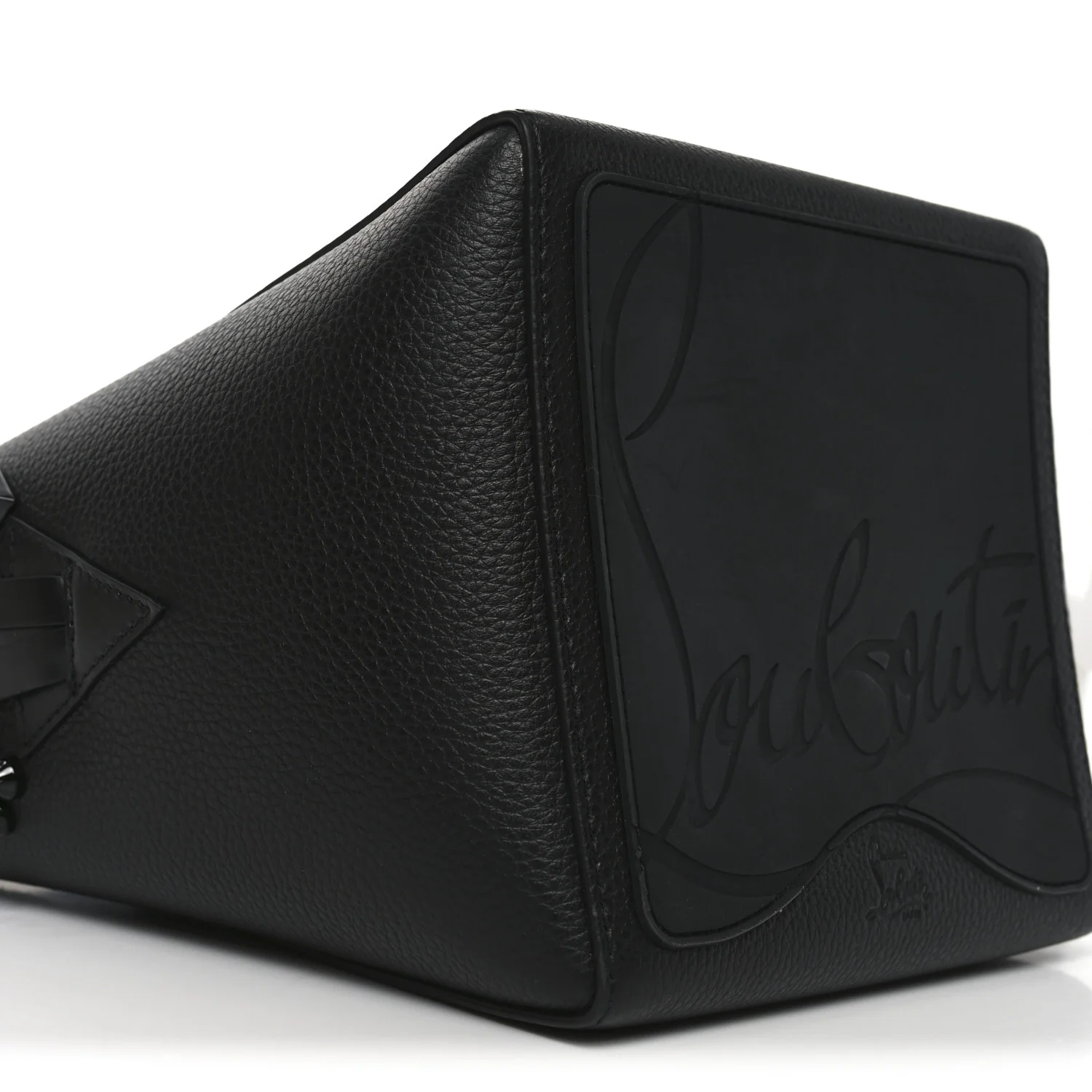 Calfskin Empire Spike Studded Mini Cabachic Bucket Bag Black - Image 8