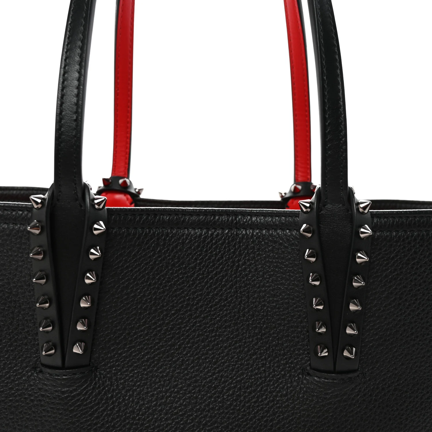 Calfskin Empire Spikes Small East West Cabata Tote Black - Image 8