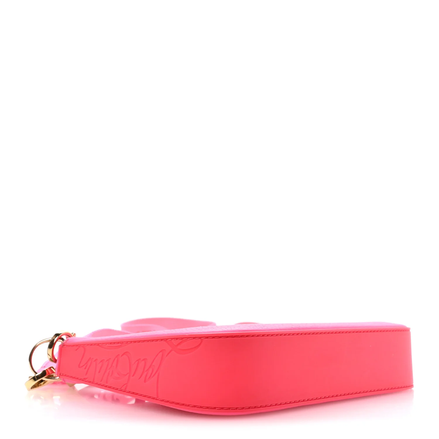 Calfskin Gomme Mini Loubila Chain Shoulder Bag Fluo Pink - Image 4