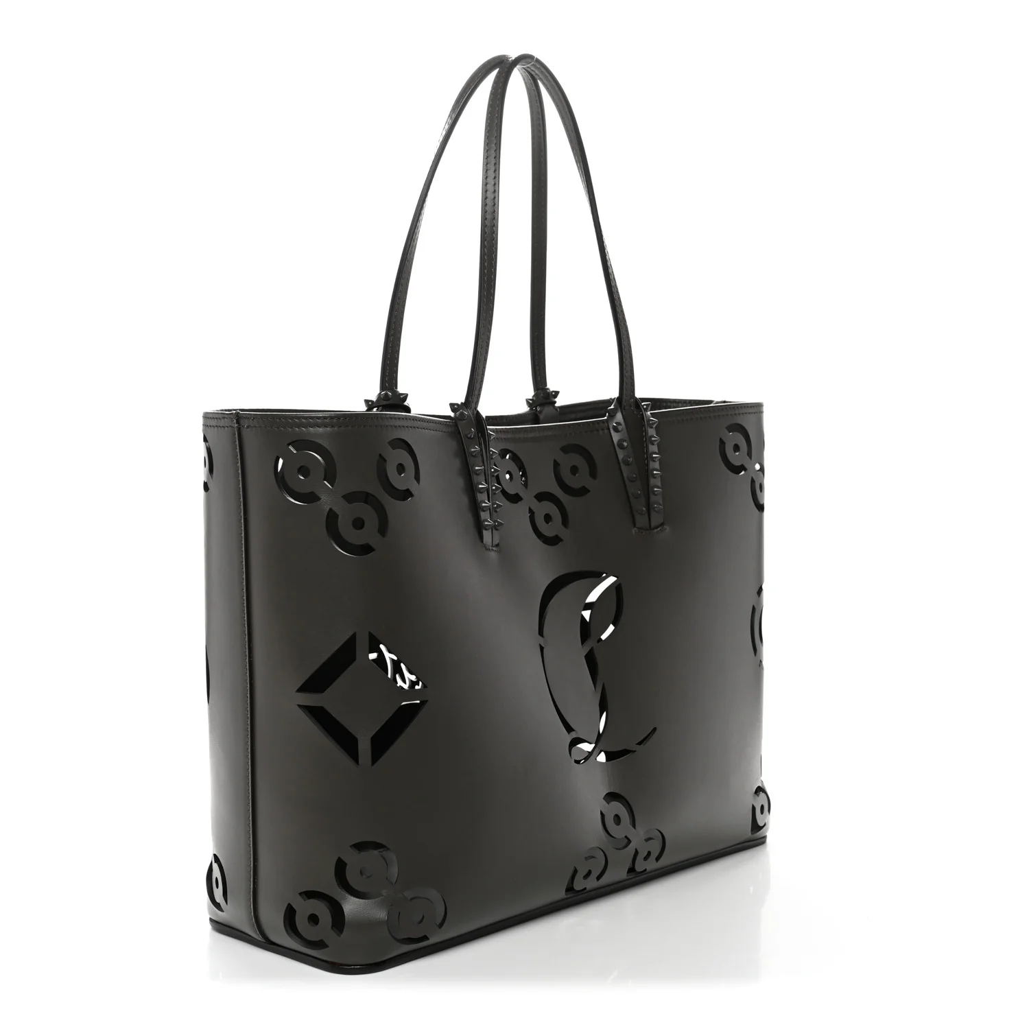 Calfskin Paris CL Logo Perforated Cabata Tote Rocket - Image 4