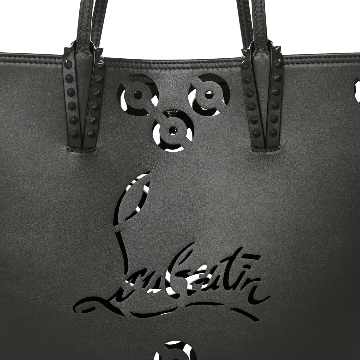 Calfskin Paris CL Logo Perforated Cabata Tote Rocket - Image 9