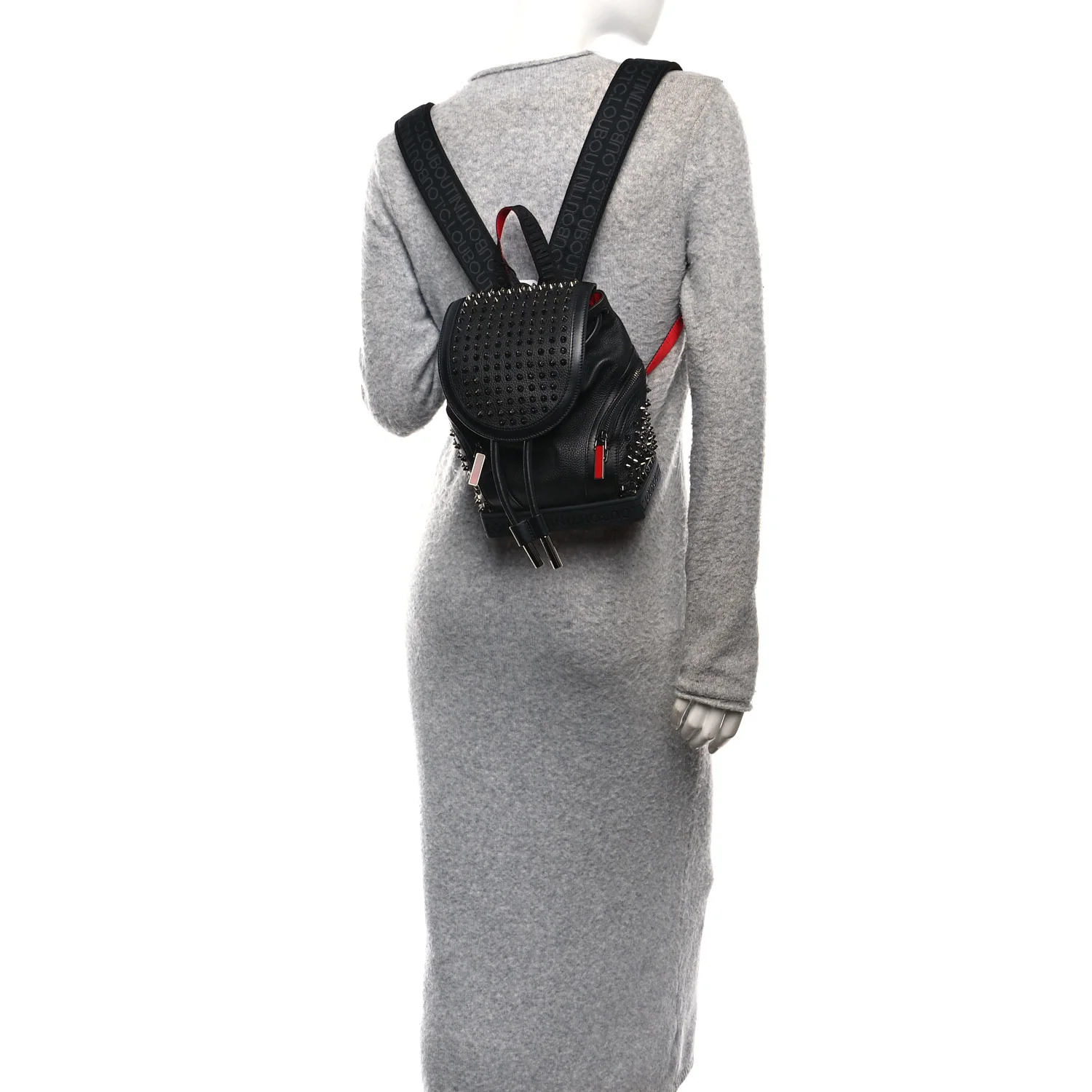 Calfskin Spiked Small Explorafunk Backpack Black - Image 2