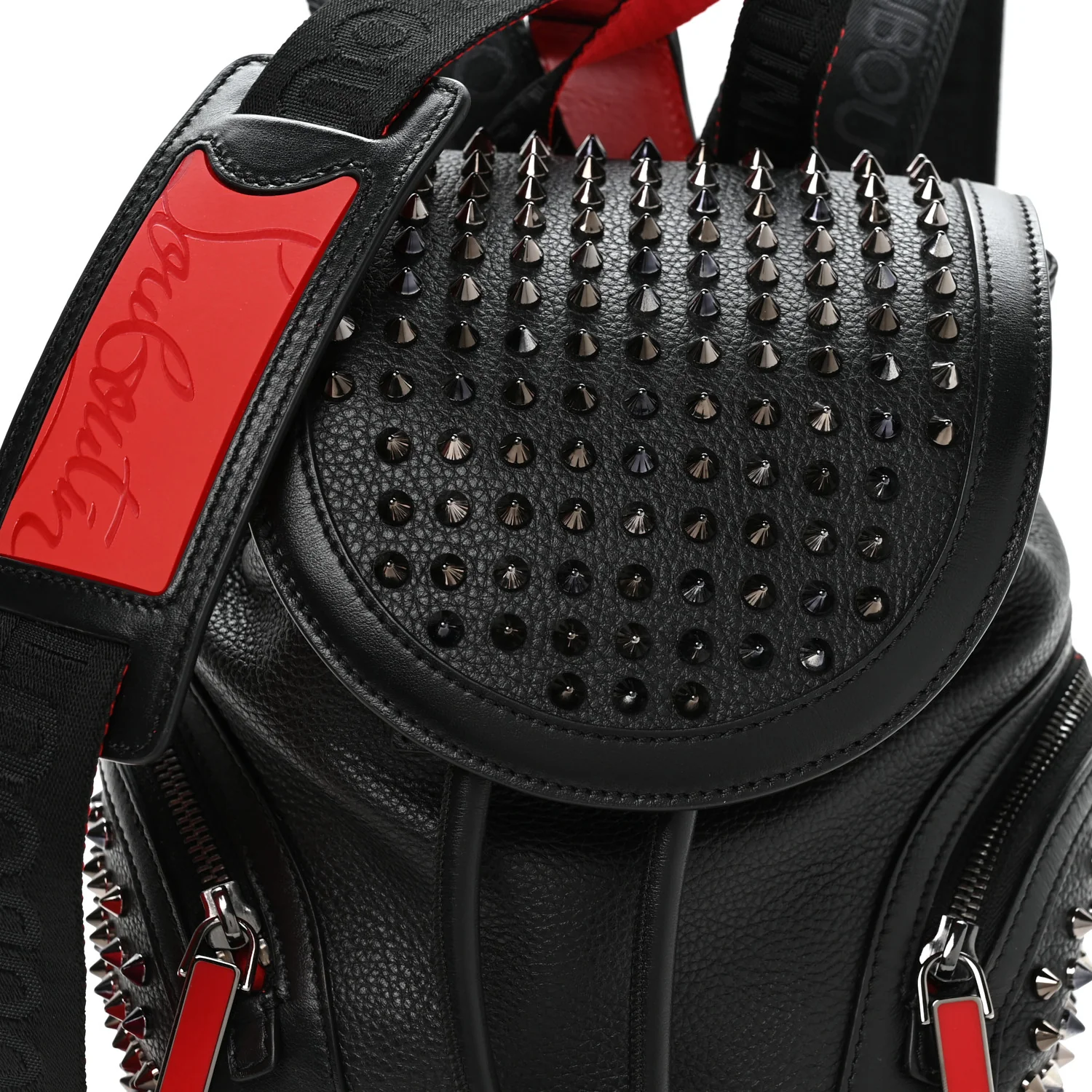 Calfskin Spiked Small Explorafunk Backpack Black - Image 8