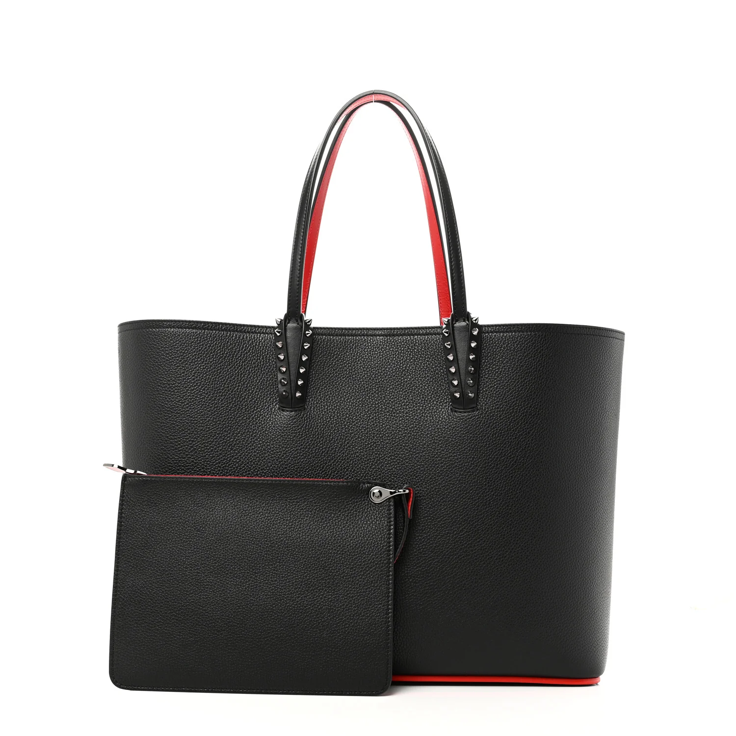 Calfskin Spikes East West Cabata Tote Black - Image 3